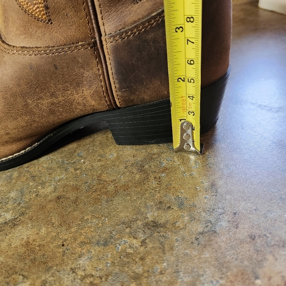 Justin Cowboy Boots Women's Size 6D Mid Calf Pointed Toe Western Brown Leather - Picture 10 of 11